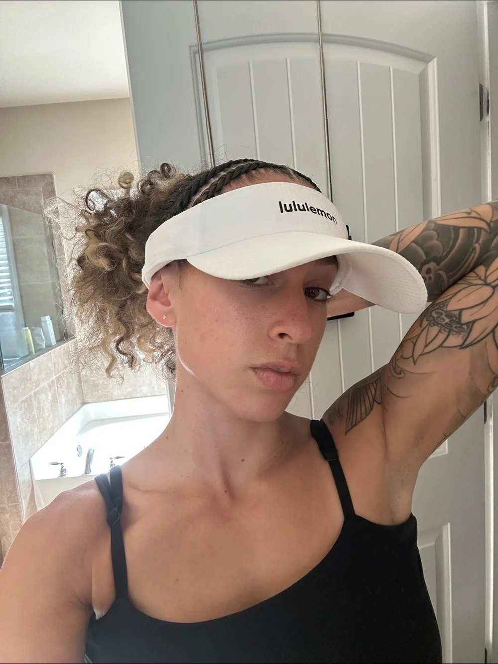 lululemon white textured performance visor